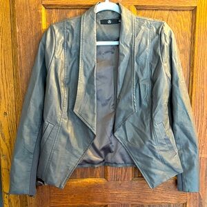 Missguided Stylish Faux Leather Gray Women's Jacket